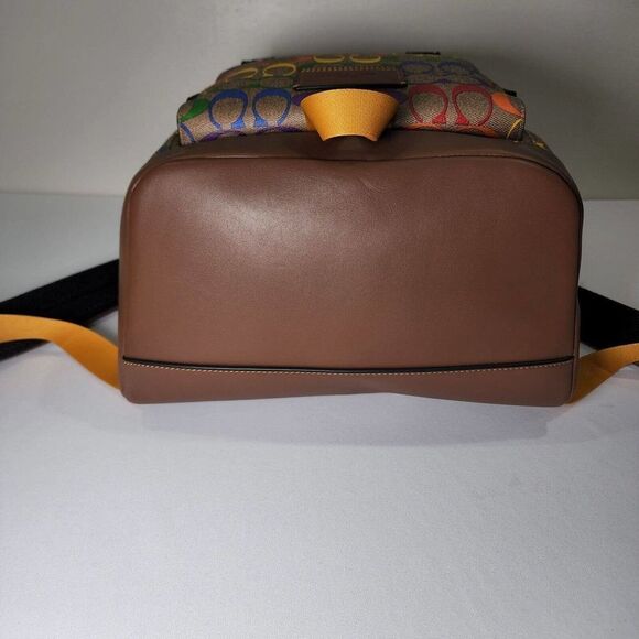 NWT Coach C9845 Men’s Track Backpack Rainbow Signature Canvas Pride - Picture 7 of 9